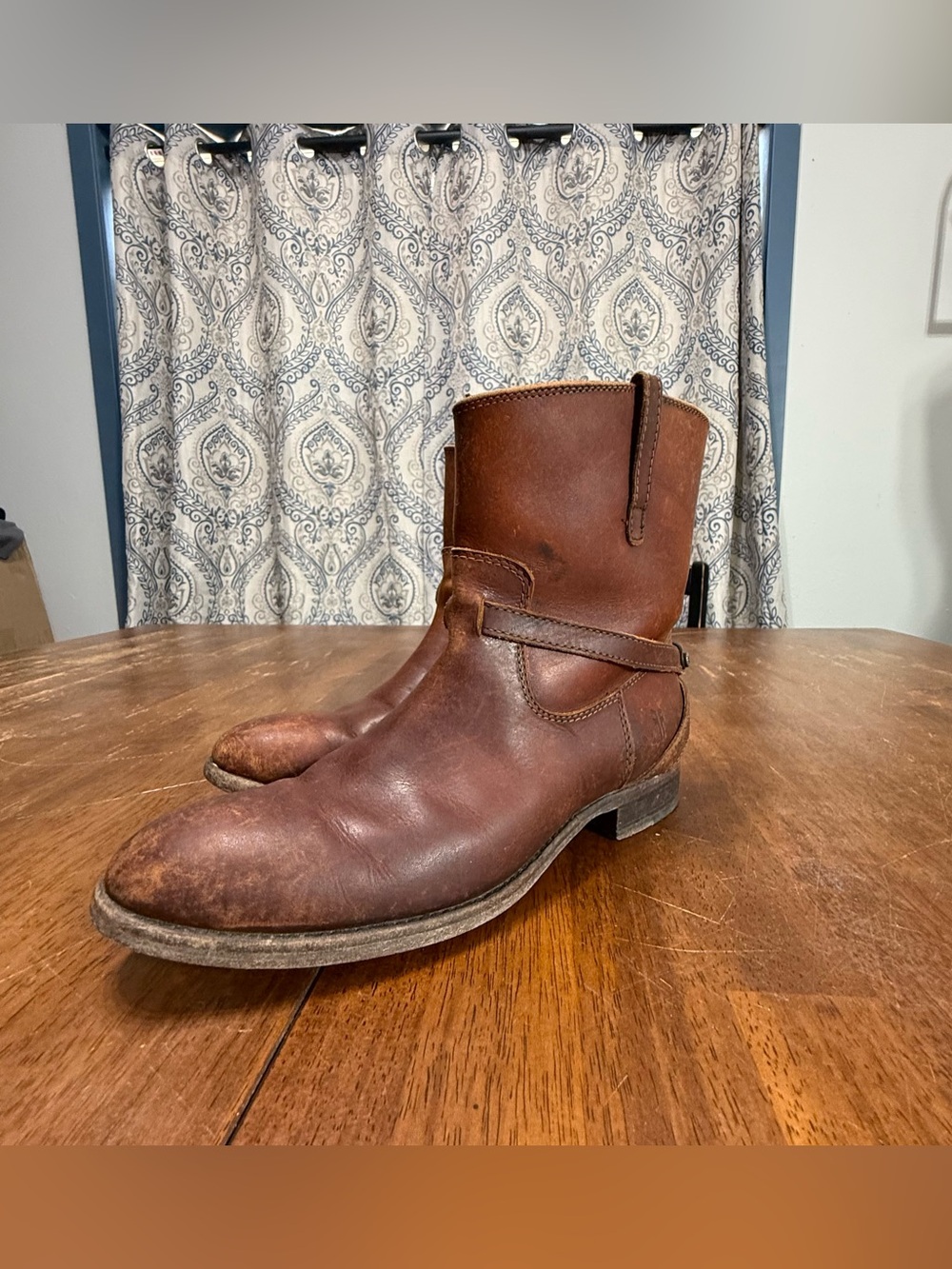 Frye Harness Boots Women’s 6.5 Brown Cognac Leather Moto Engineer Boots